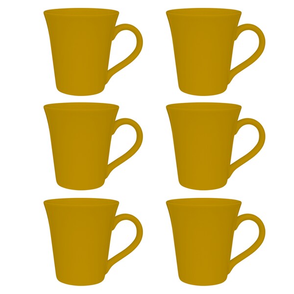 Manhattan Comfort Coup 6 Mugs (11.16 oz.) in Yellow AM94-0490 - main